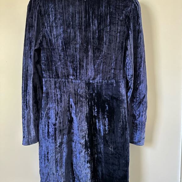 & Other Stores Crushed Velvet Navy Blue Mini Dress size 10 - Picture 13 of 13